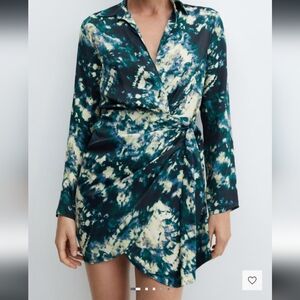 Mango Tie-Dye Wrap Dress, EUC